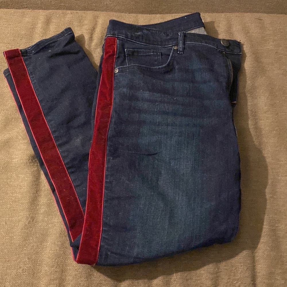 Loft velvet trim jeans